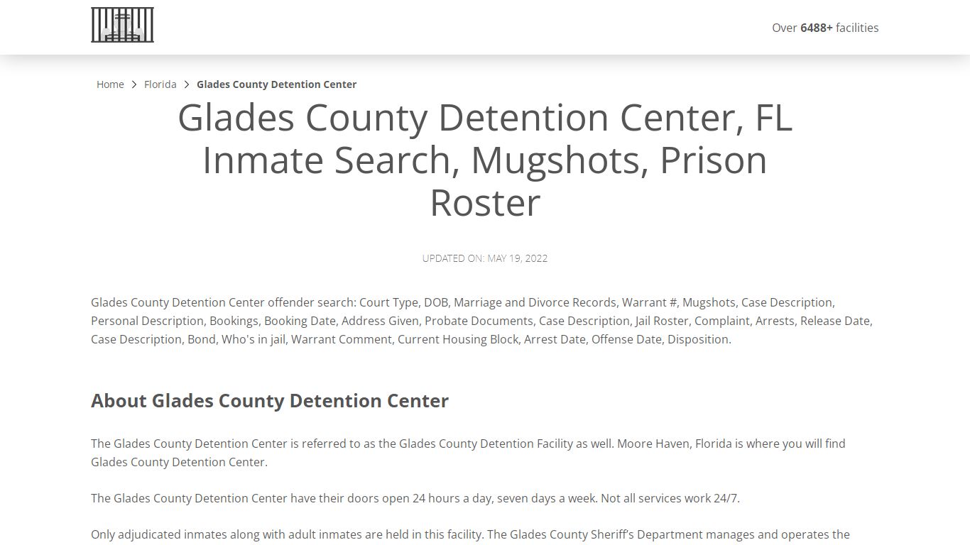 Glades County Detention Center, FL Inmate Search, Mugshots ...